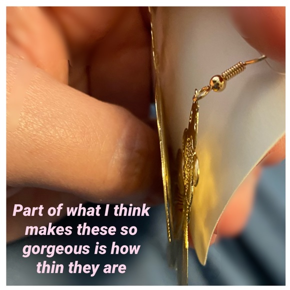 Koi Fish Shaped Goldtone Earrings - Picture 6 of 6